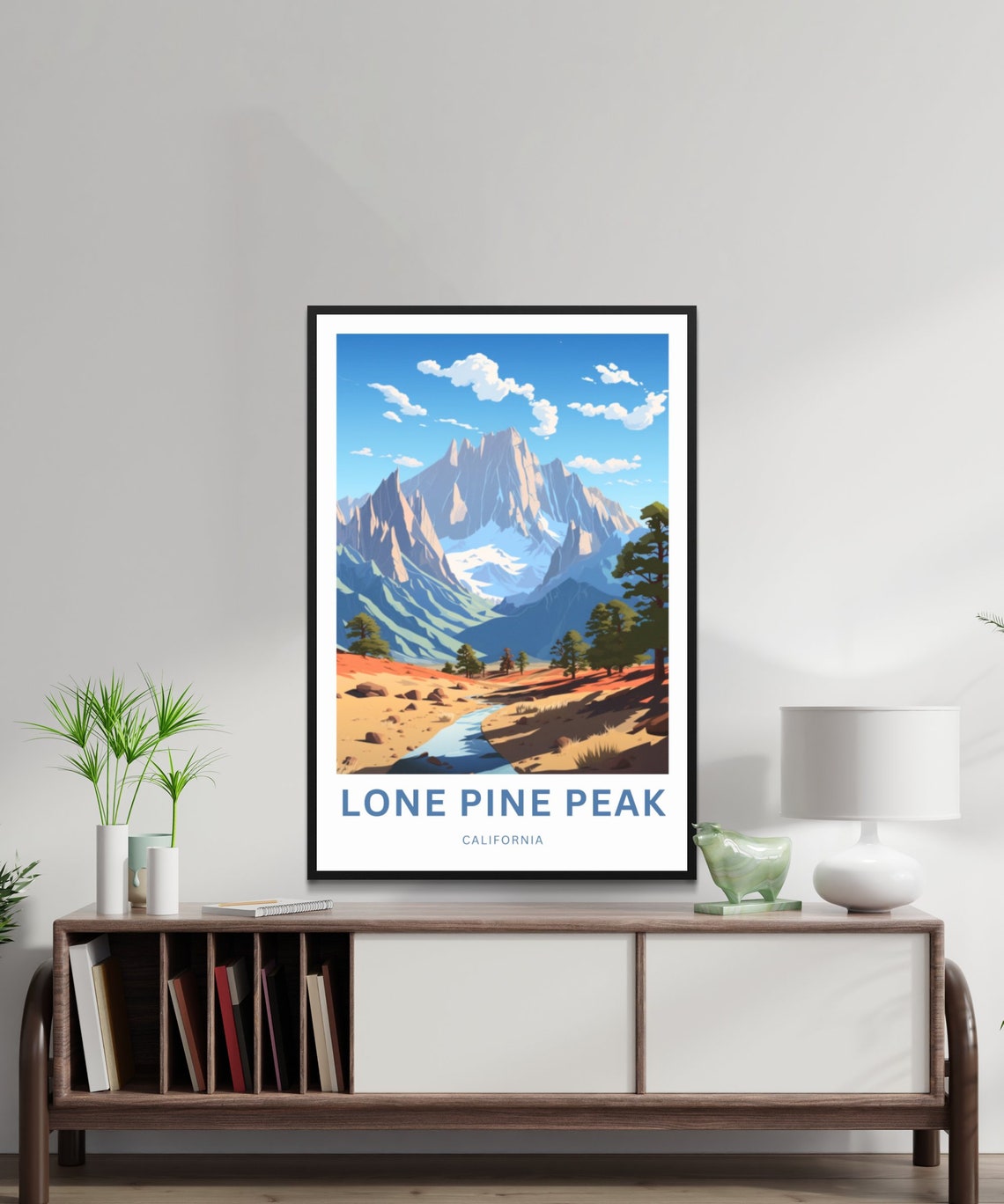 Personalized Lone Pine Peak California Valley Custom Text Poster - Image 2