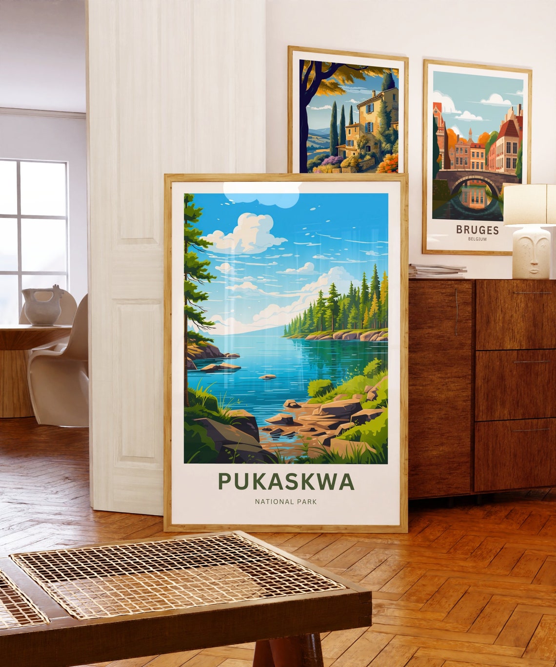 Pukaskwa National Park Blue Lake Cove Custom Text Personalized Poster - Image 5