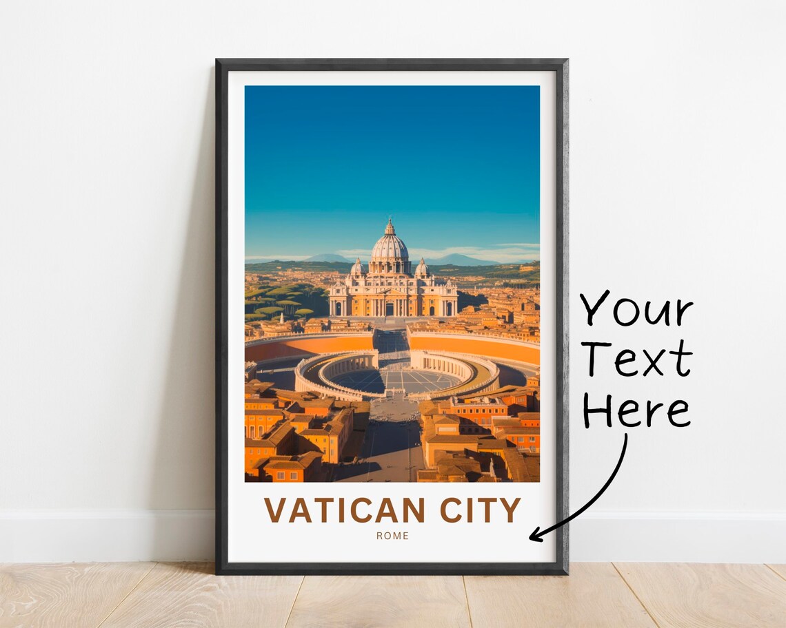Vatican City Rome Aerial Square Personalized Travel Wall Poster