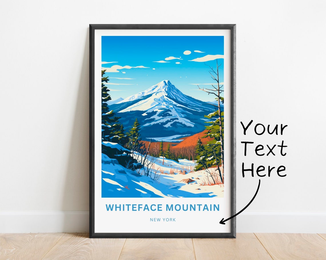 Personalized Whiteface Mountain New York Snowy Winter Peak Poster