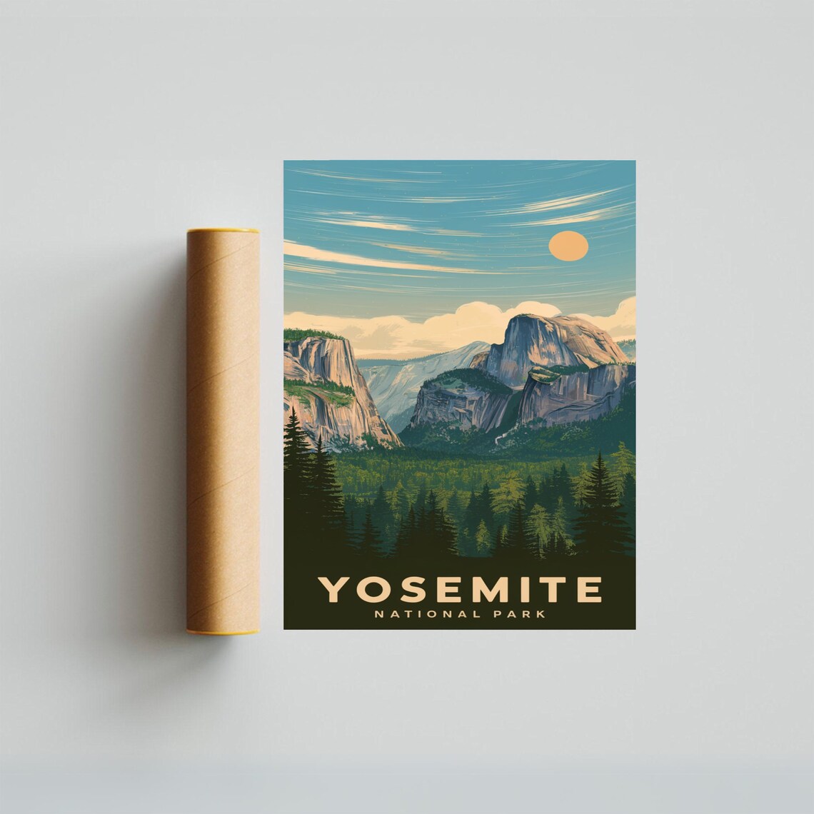 Yosemite National Park Travel Poster Half Dome Valley Scenic Sunset - Image 3