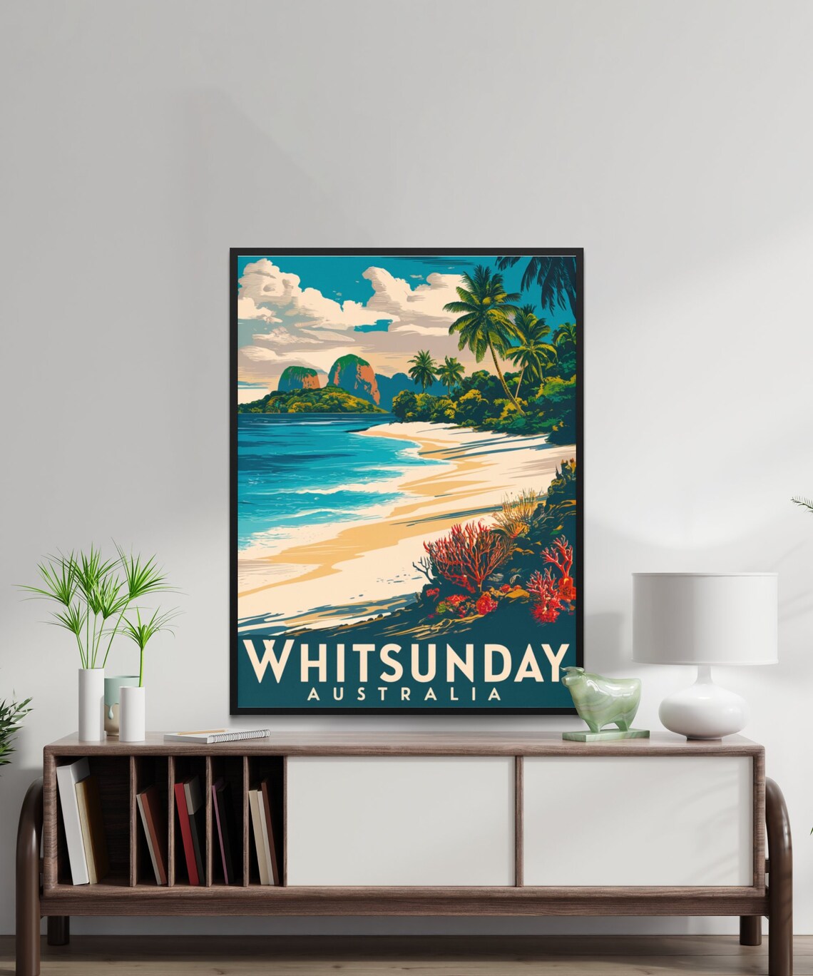 Whitsunday Australia Tropical Beach Palm Island Vintage Poster - Image 3