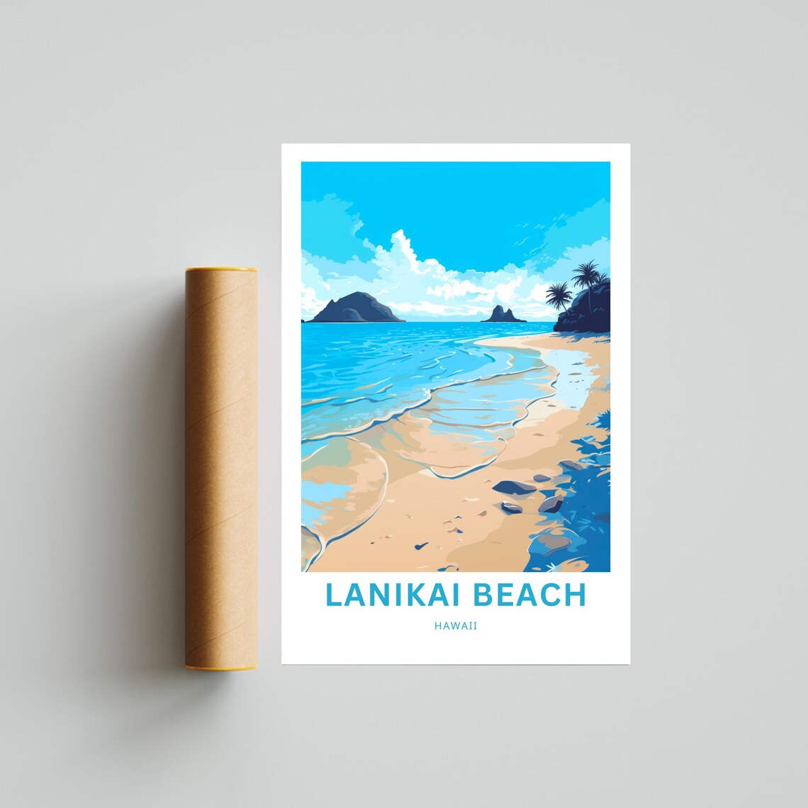 Lanikai Beach Hawaii Sandy Shore Ocean Waves Island Travel Poster - Image 4