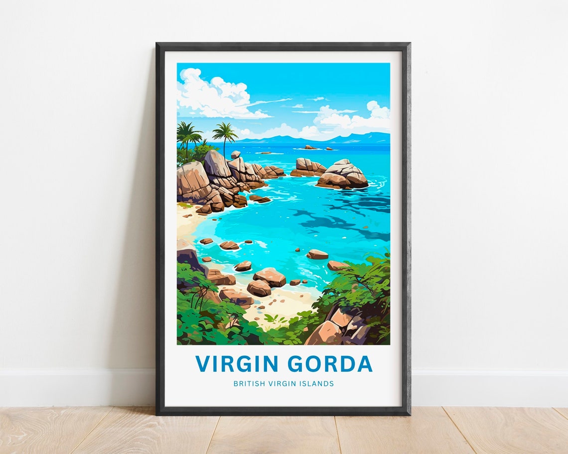 Virgin Gorda British Virgin Islands Rocky Cove Beach Paradise Poster