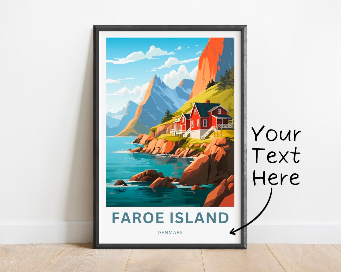 Faroe Island Denmark Coastal Cliffs Personalized Travel Poster