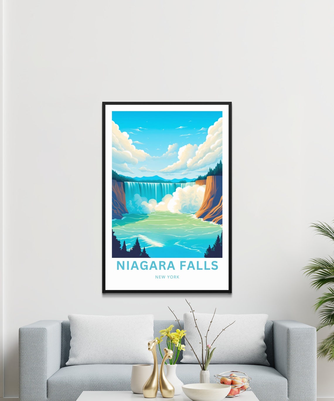 Niagara Falls New York Thundering Waterfall Mist Travel Poster - Image 3