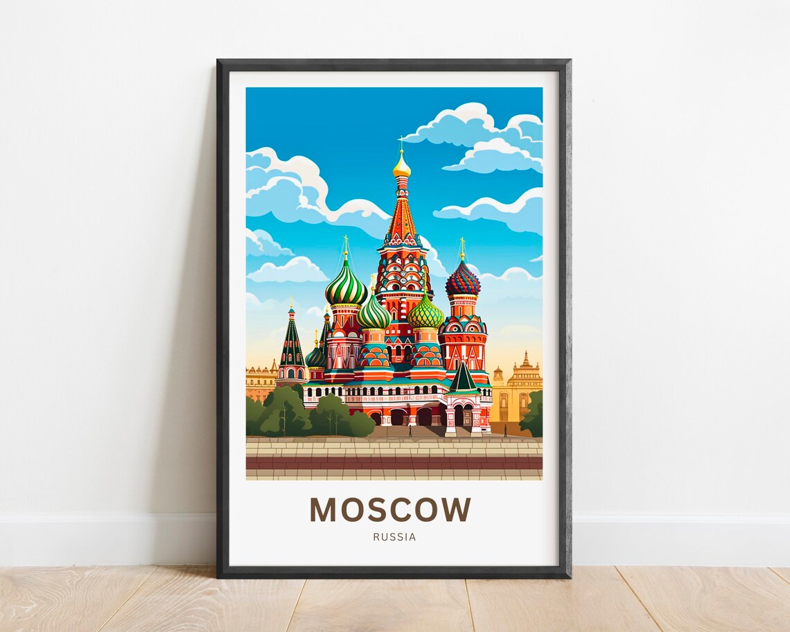 Moscow Travel Poster, Russia Wall Art Print