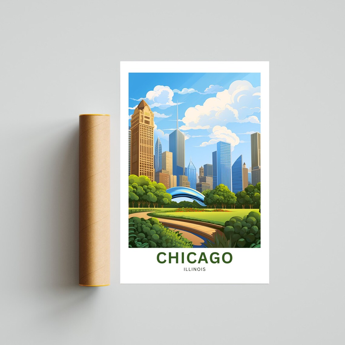 Chicago Travel Poster, Illinois Place Print - Image 4