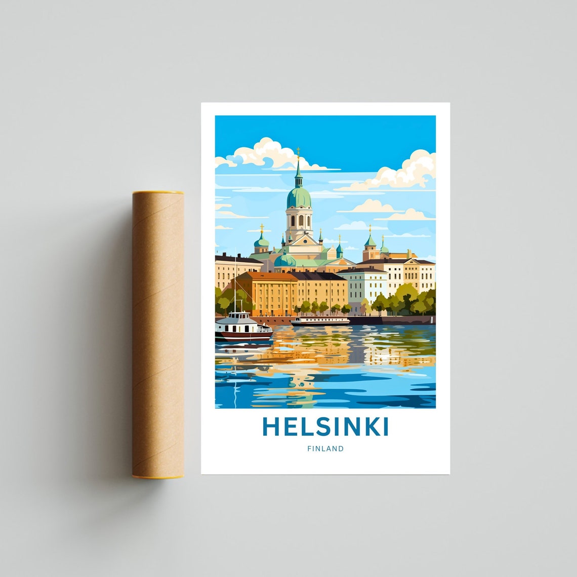 Helsinki Finland Personalized Cathedral Harbor Waterfront Poster - Image 4