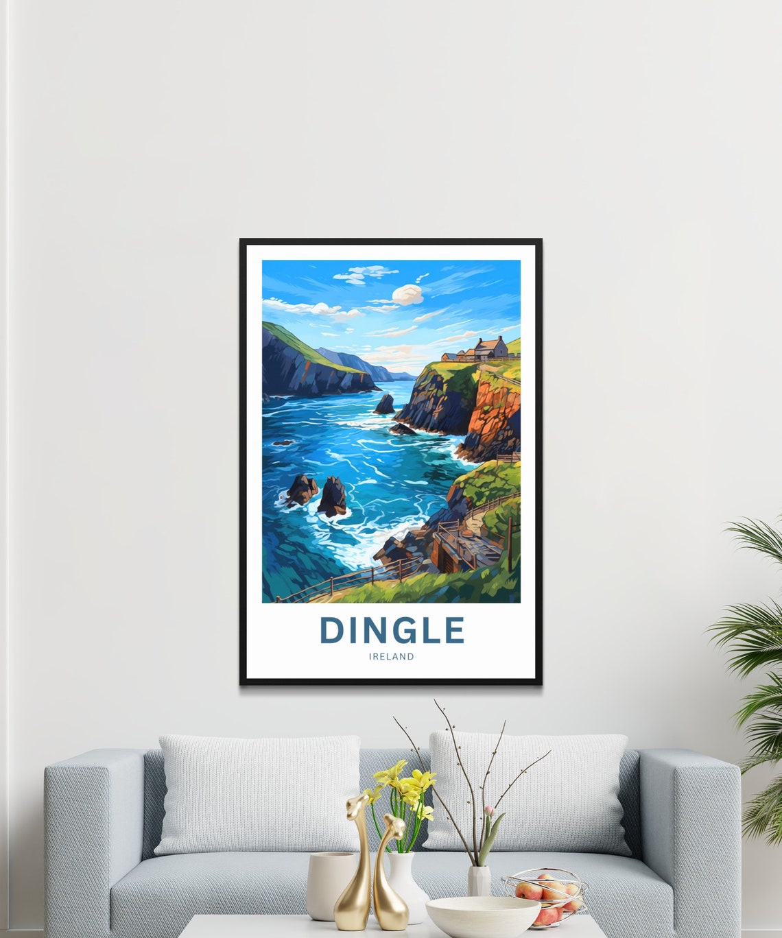 Personalized Dingle Ireland Coastal Sea Cliffs Custom Travel Poster - Image 3