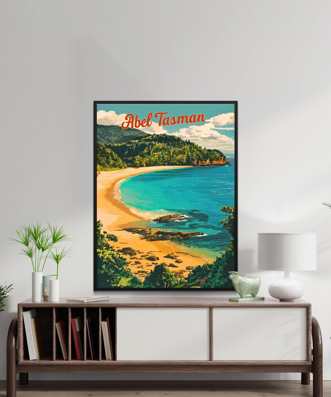 Abel Tasman National Park Vintage Travel Poster Abel Tasman Print New Zealand Wall Art Framed Gift New Zealand Present - Image 3
