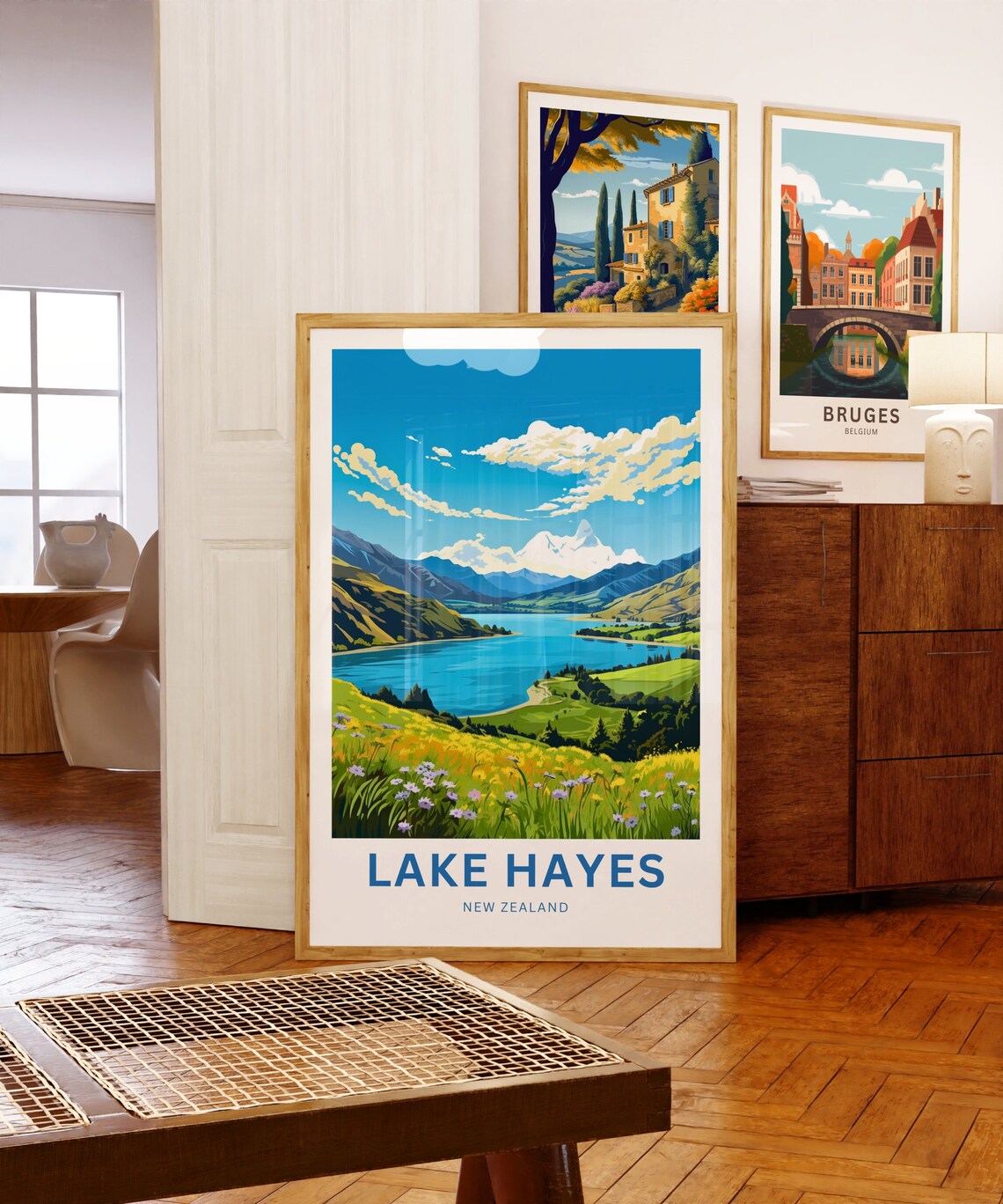 Lake Hayes New Zealand Personalized Wildflower Meadow Poster - Image 5