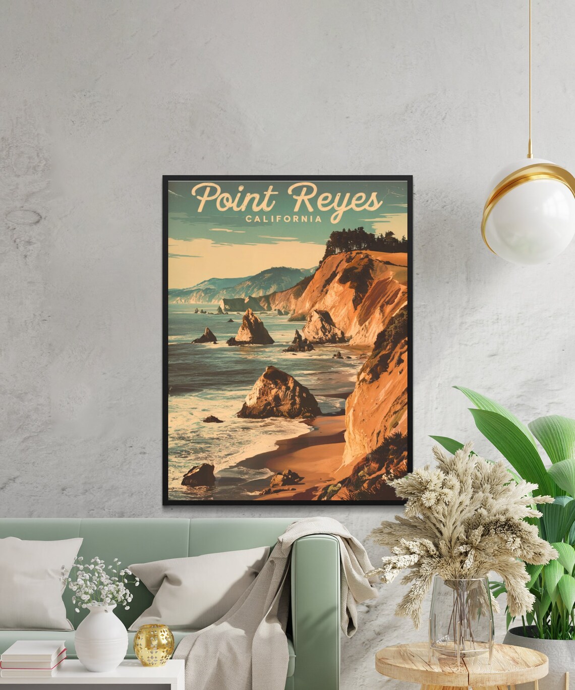 Point Reyes Vintage Travel Poster, California Art Print - Image 3