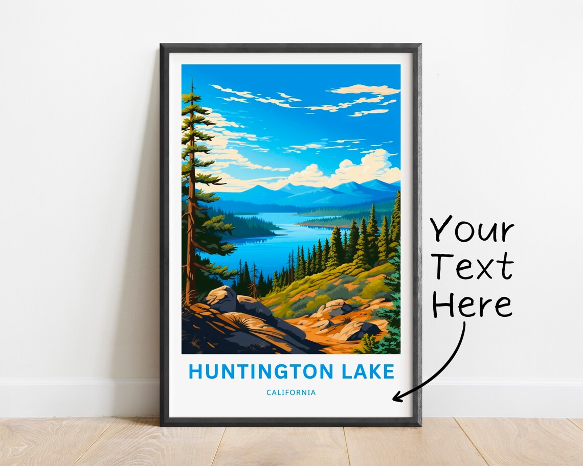 Huntington Lake California Mountain Lake Vista Overlook Travel Poster