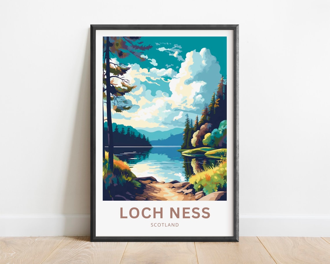 Loch Ness Scotland Present Travel Poster