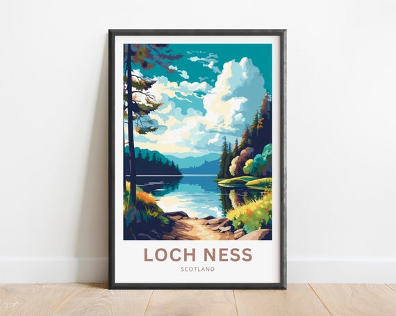 Loch Ness Scotland Present Travel Poster