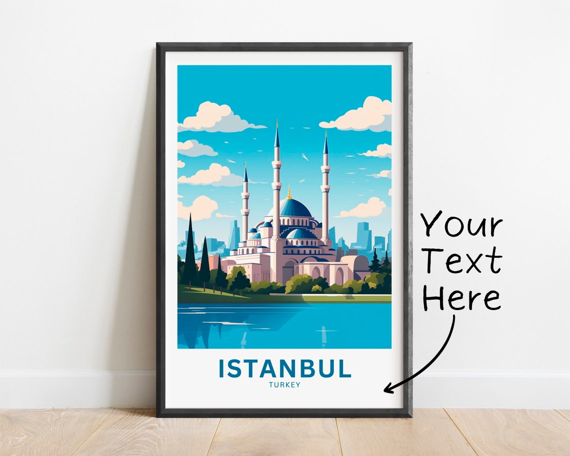Personalized Istanbul Turkey Grand Mosque Domes View Serene Poster