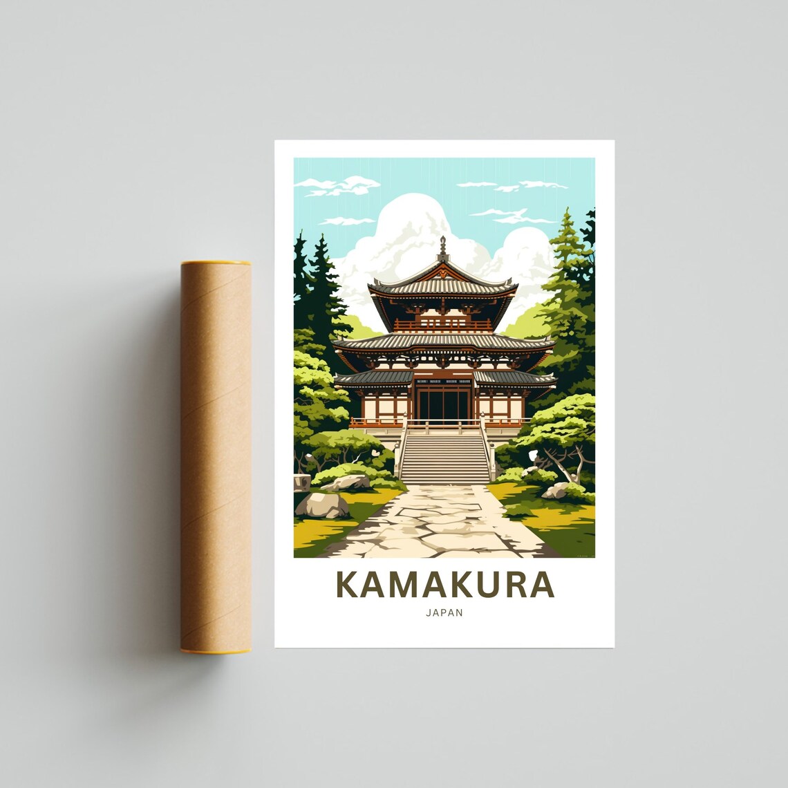 Personalized Kamakura Japan Temple Garden Custom Travel Poster - Image 2