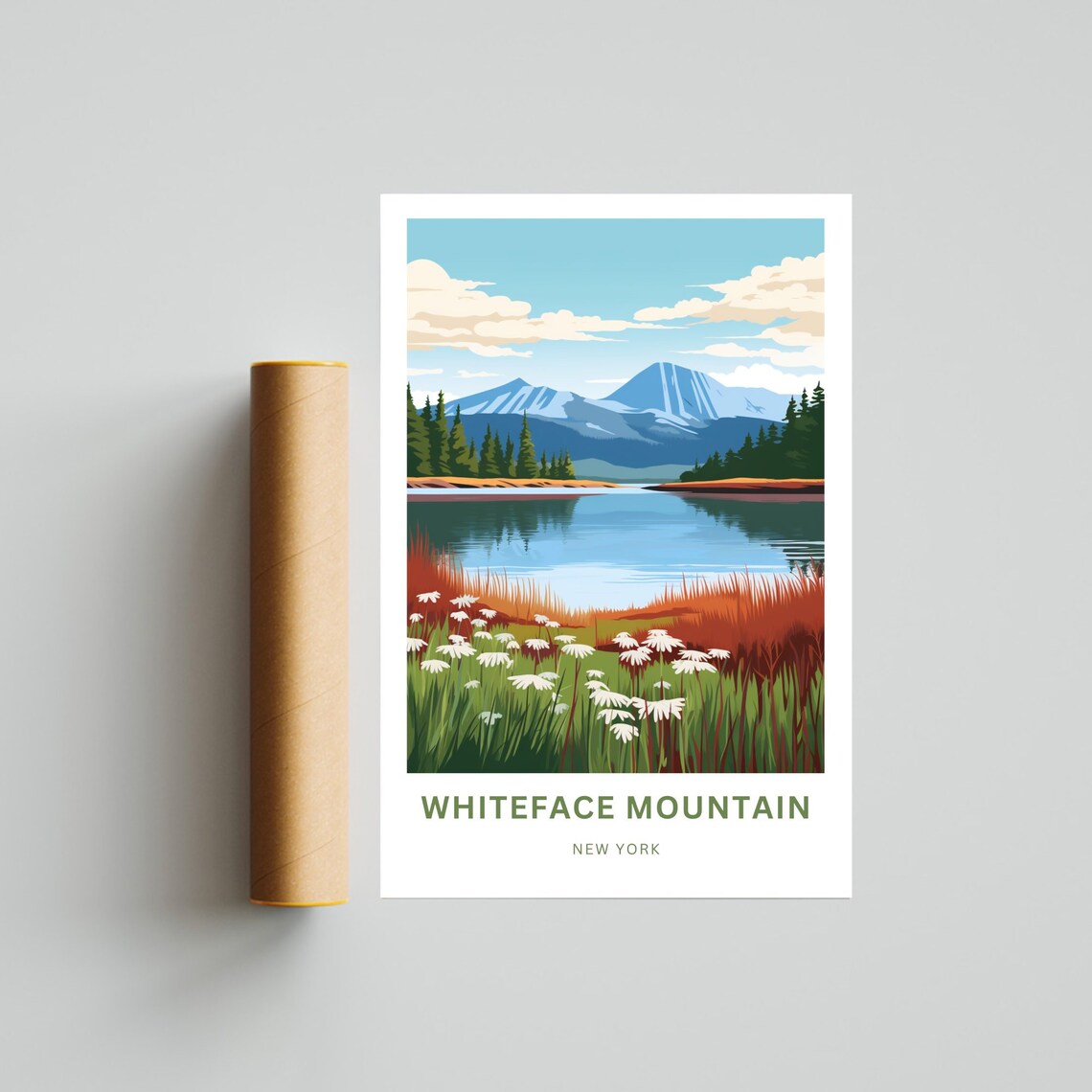 Whiteface Mountain New York Wildflower Lake Meadow Travel Poster - Image 4