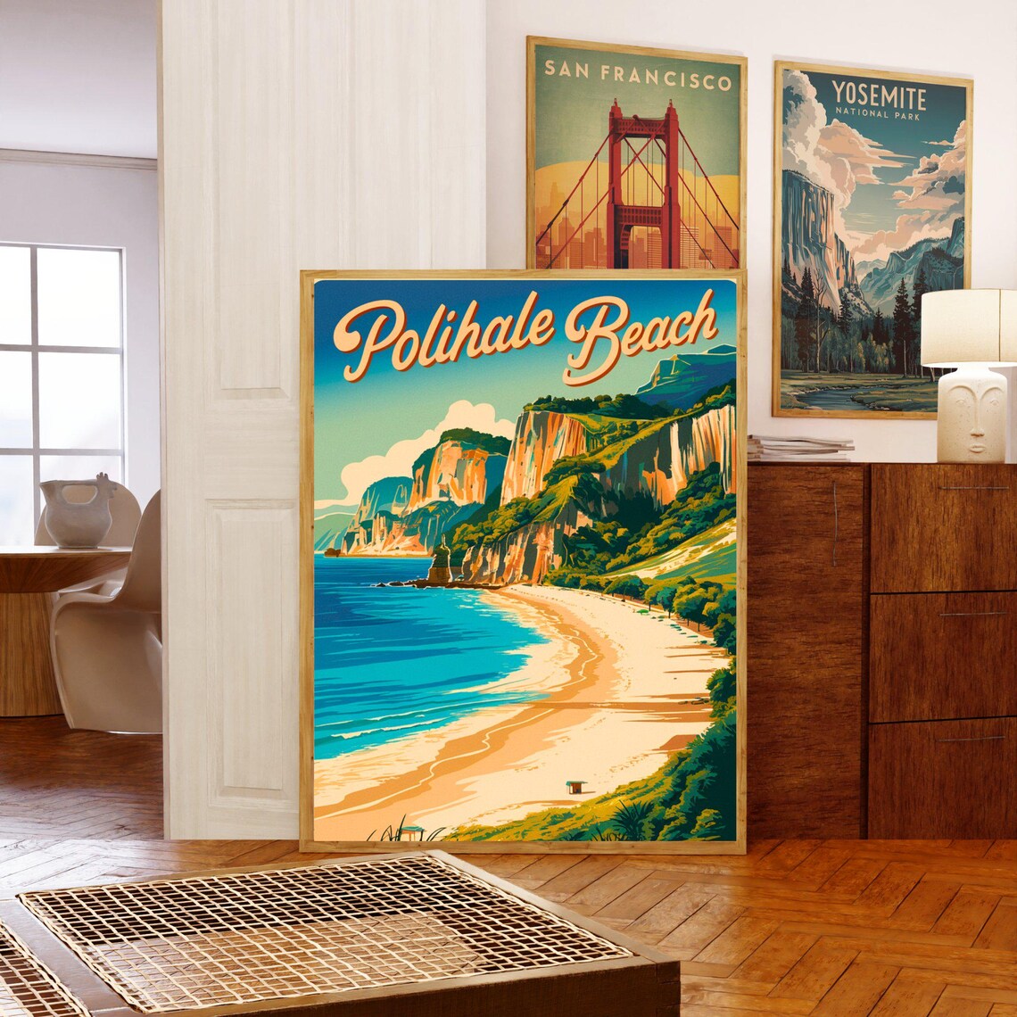 Polihale Beach Vintage Travel Poster, Hawaii Landscape - Image 5