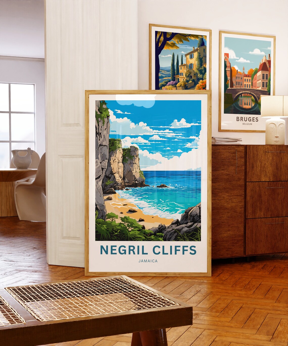 Negril Cliffs Travel Poster, Jamaica Wall Art - Image 5
