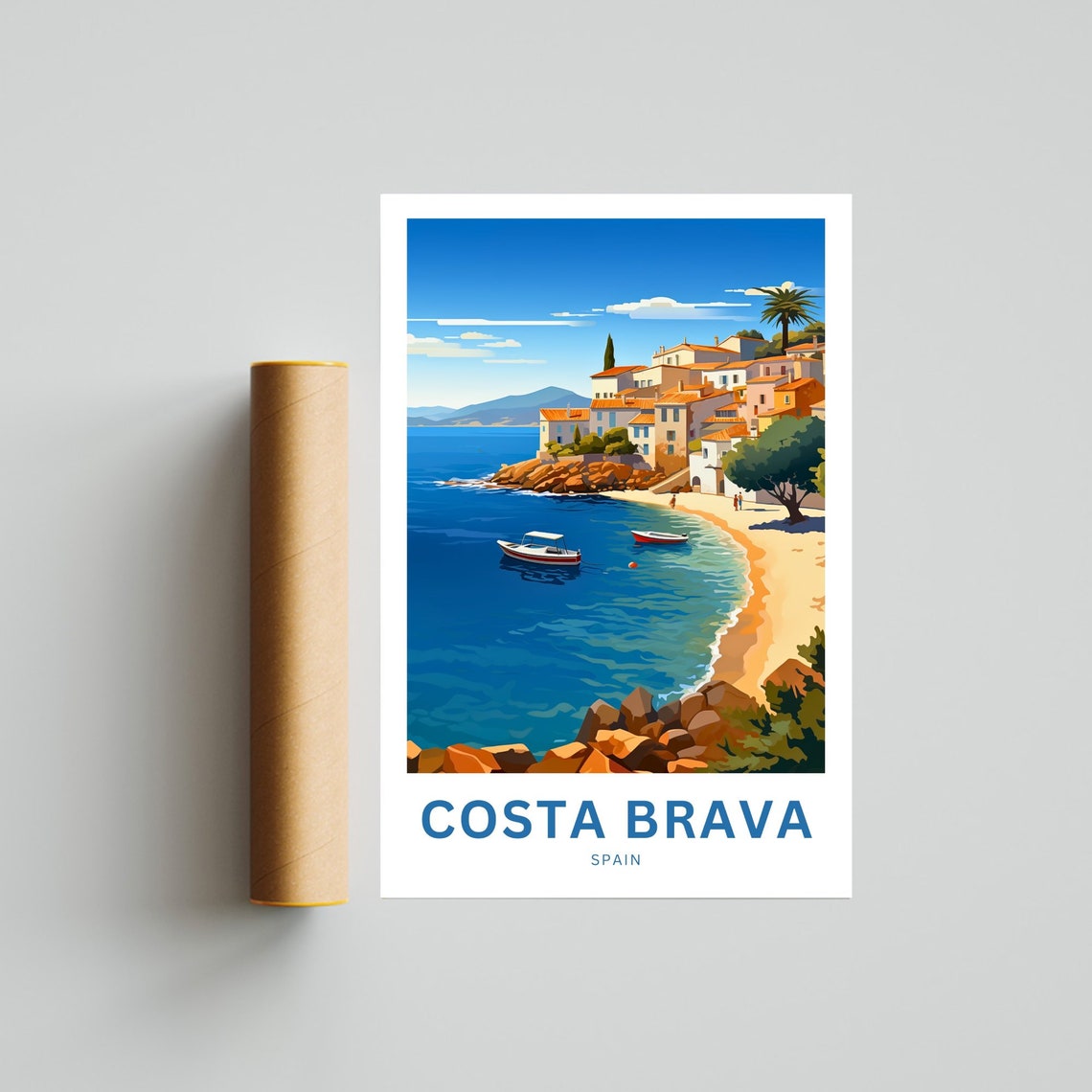 Personalized Costa Brava Spain Beach Village Custom Travel Poster Art - Image 4