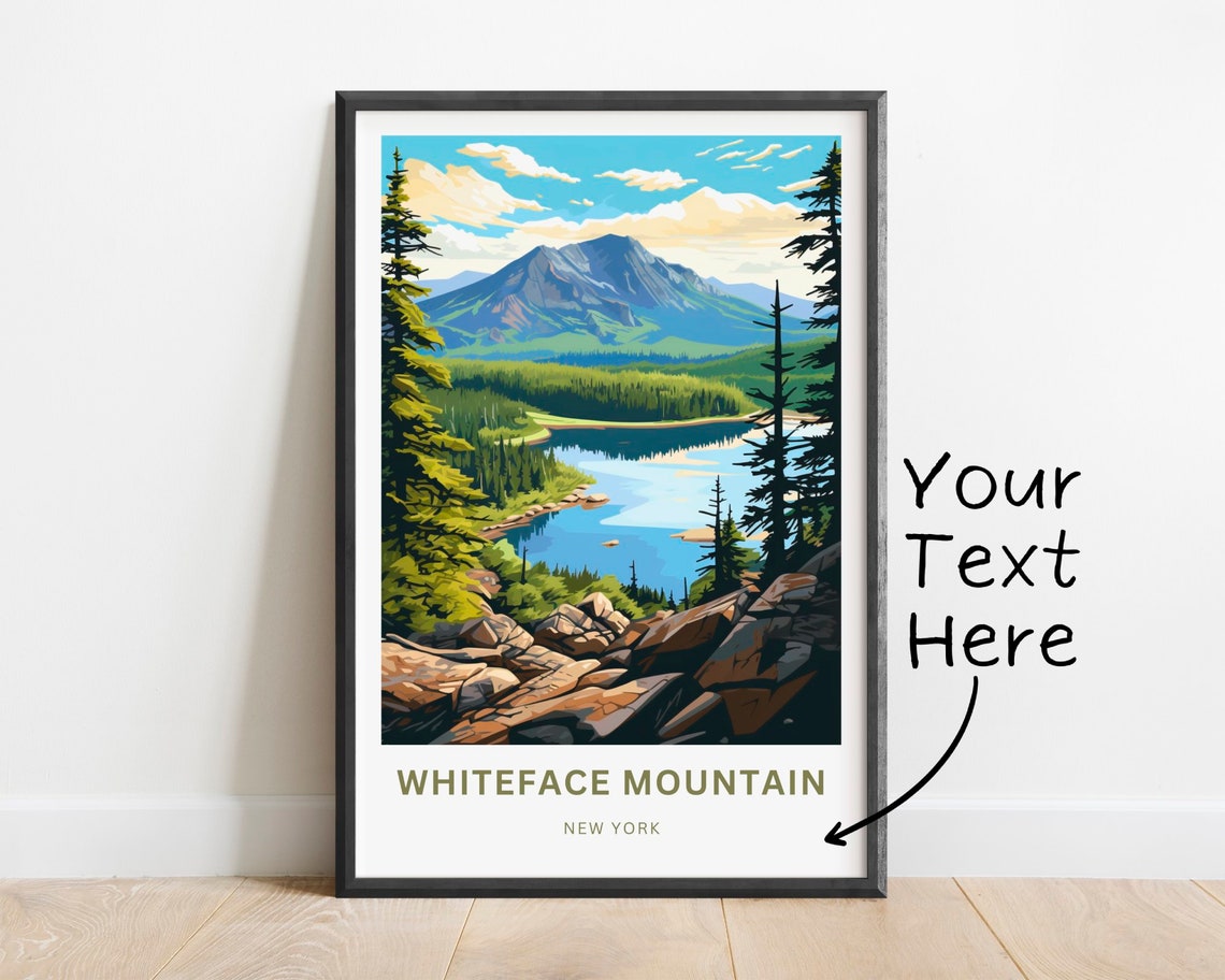 Personalized Whiteface Mountain NY Alpine Summit Lake Poster