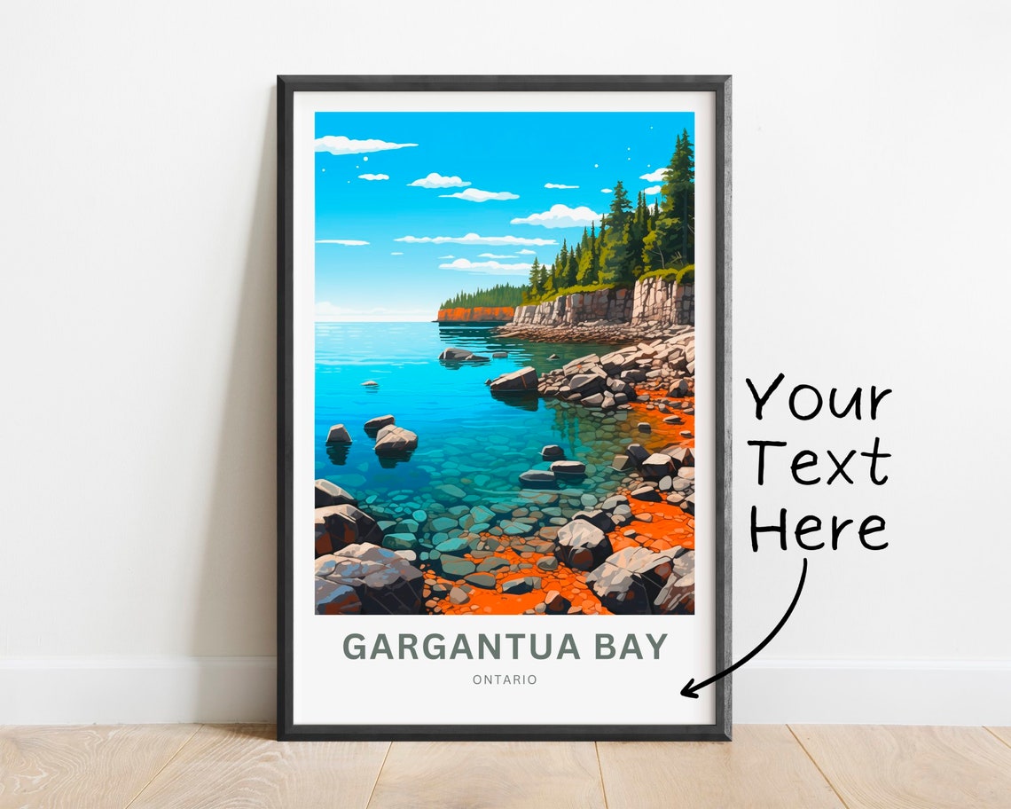 Personalized Gargantua Bay Turquoise Cove Custom Vintage Travel Poster