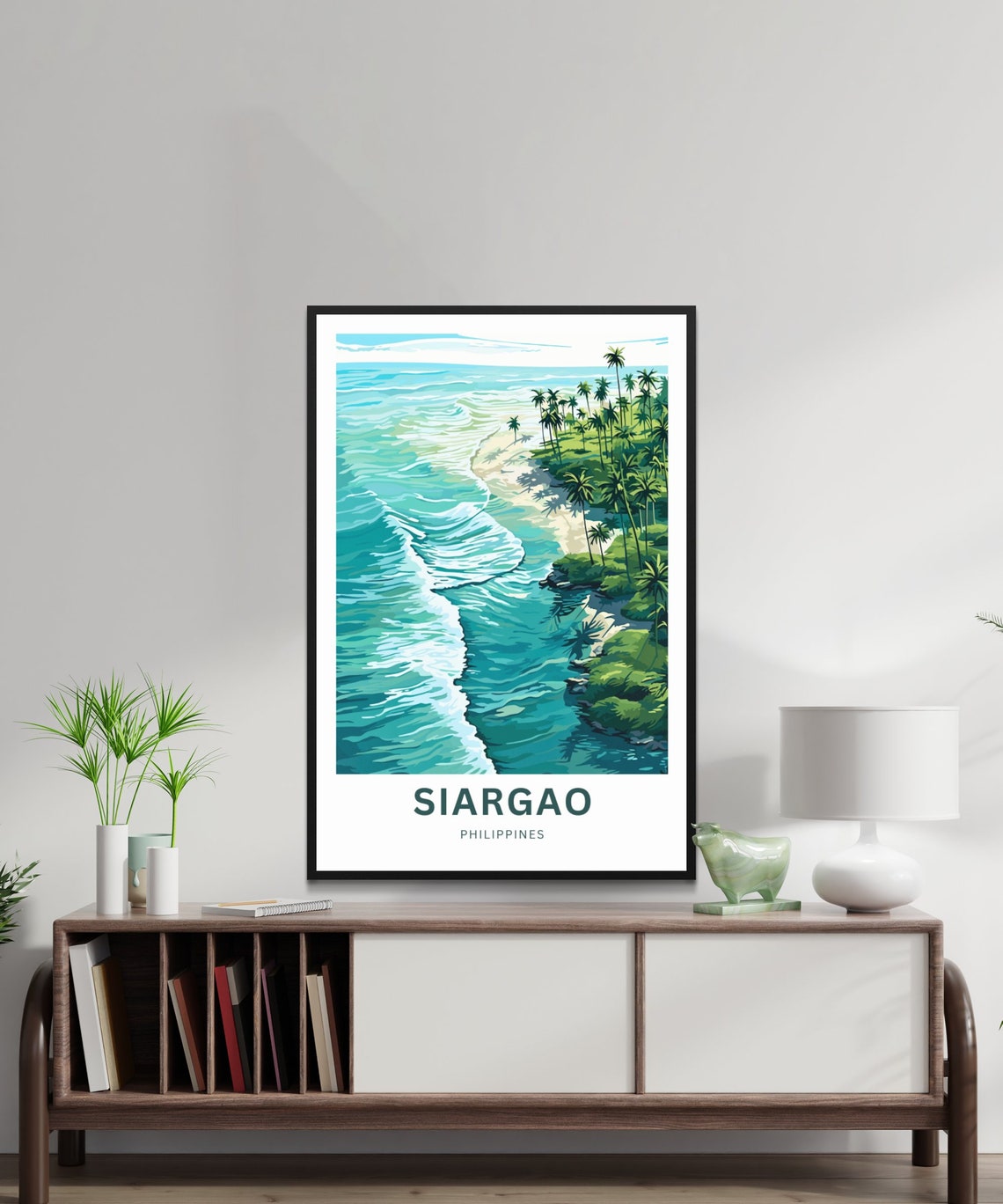 Siargao Philippines Breaking Wave Aerial Coastline Palm Shore Poster - Image 2