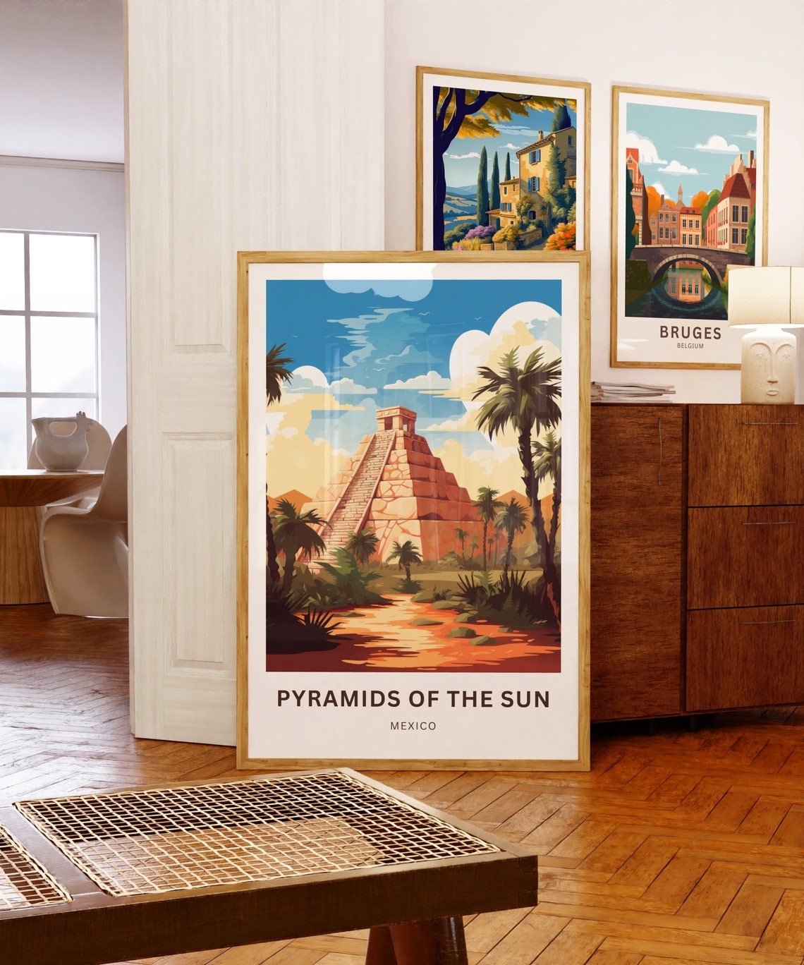 Pyramids of the Sun Mexico Desert Pyramid Ruins Travel Poster - Image 5