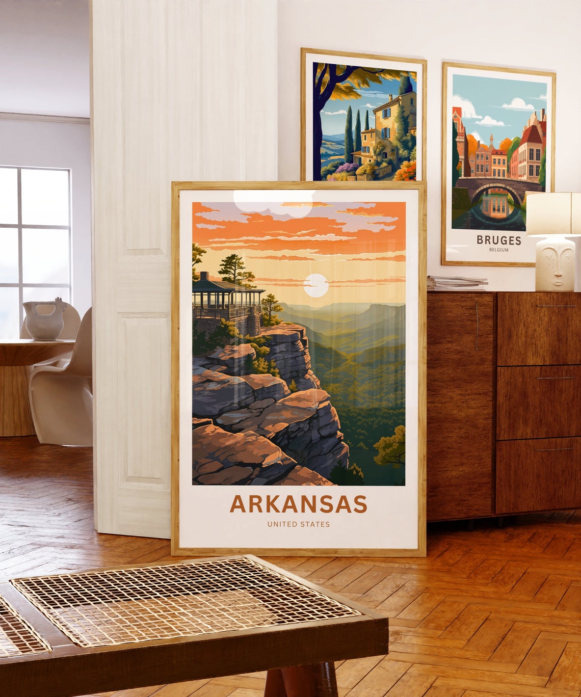 Arkansas Bluff Overlook Gazebo Sunset Valley View Travel Poster - Image 5