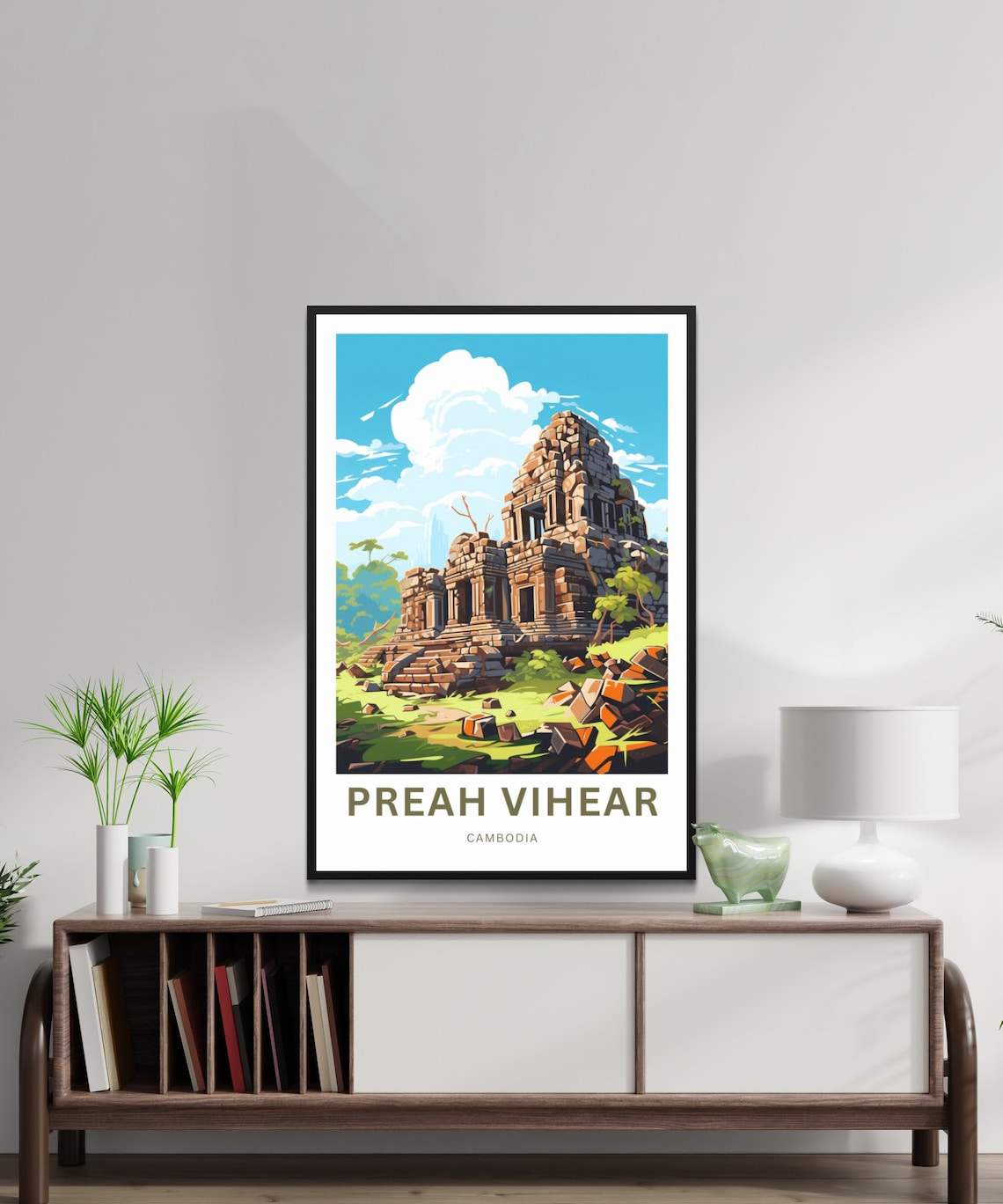 Preah Vihear Cambodia Ruined Temple Golden Ruins Travel Poster - Image 2
