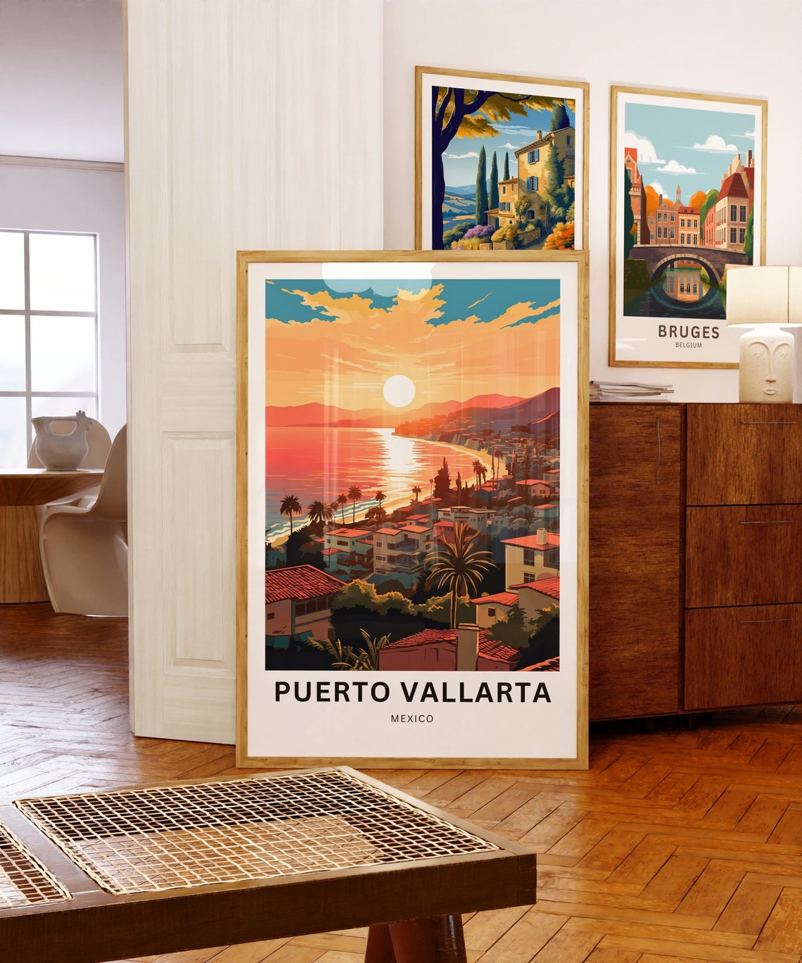 Puerto Vallarta Travel Print Puerto Vallarta Poster Mexico Wall Art Framed Present Gift Mexico Decor Present Customize Your Text - Image 5
