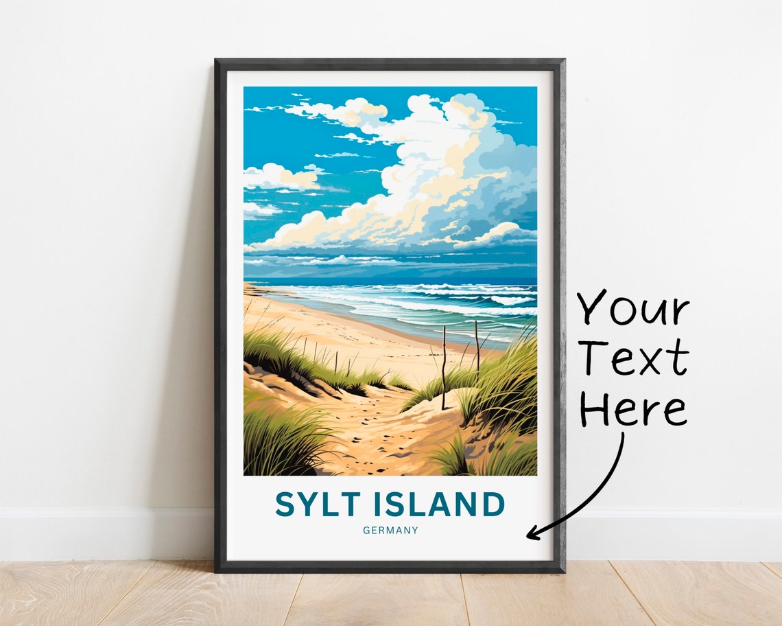 Sylt Island Germany Sandy Beach Path Dune Grass Travel Poster