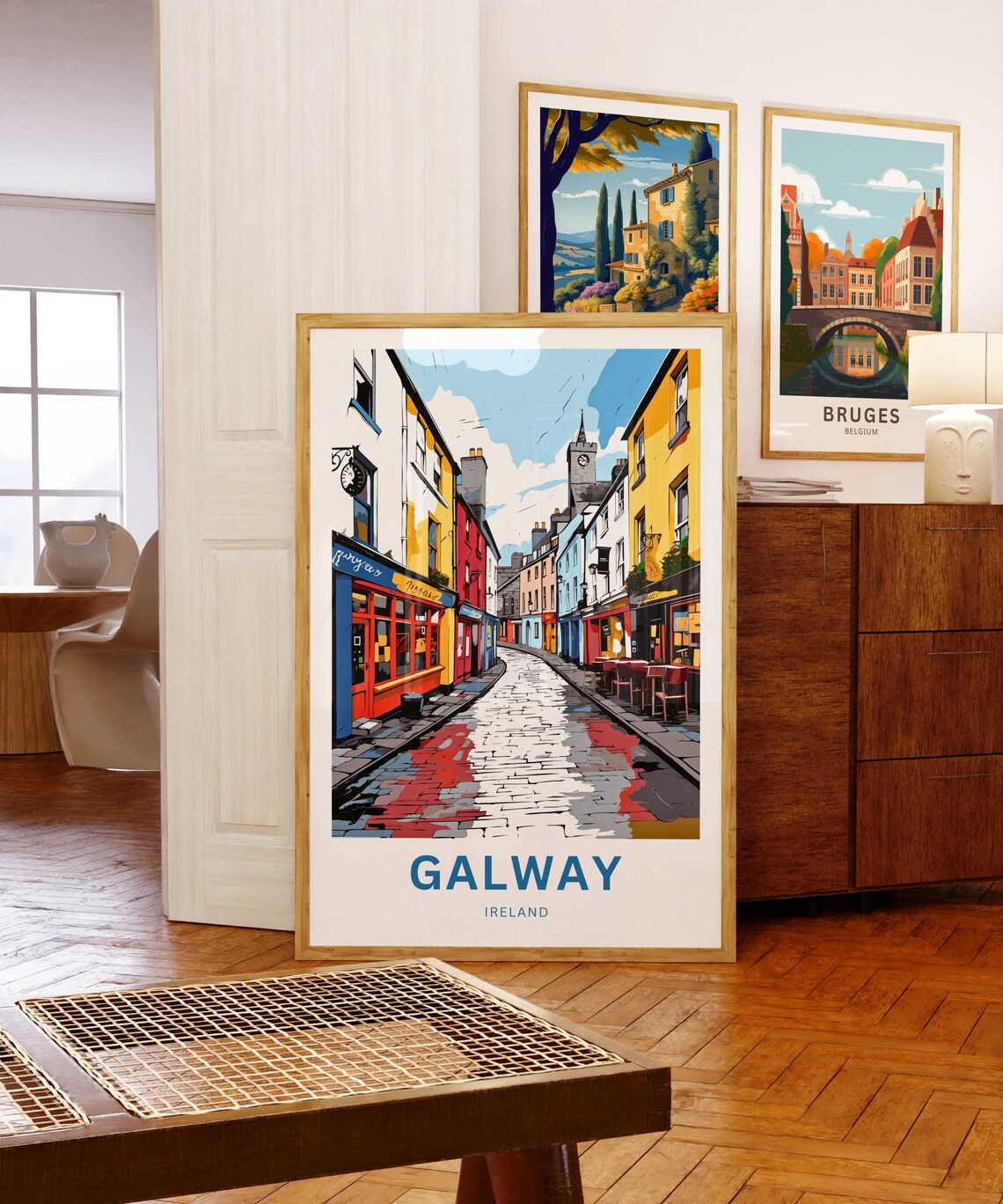 Personalized Galway Ireland Clock Tower Street Travel Poster Gift Art - Image 5