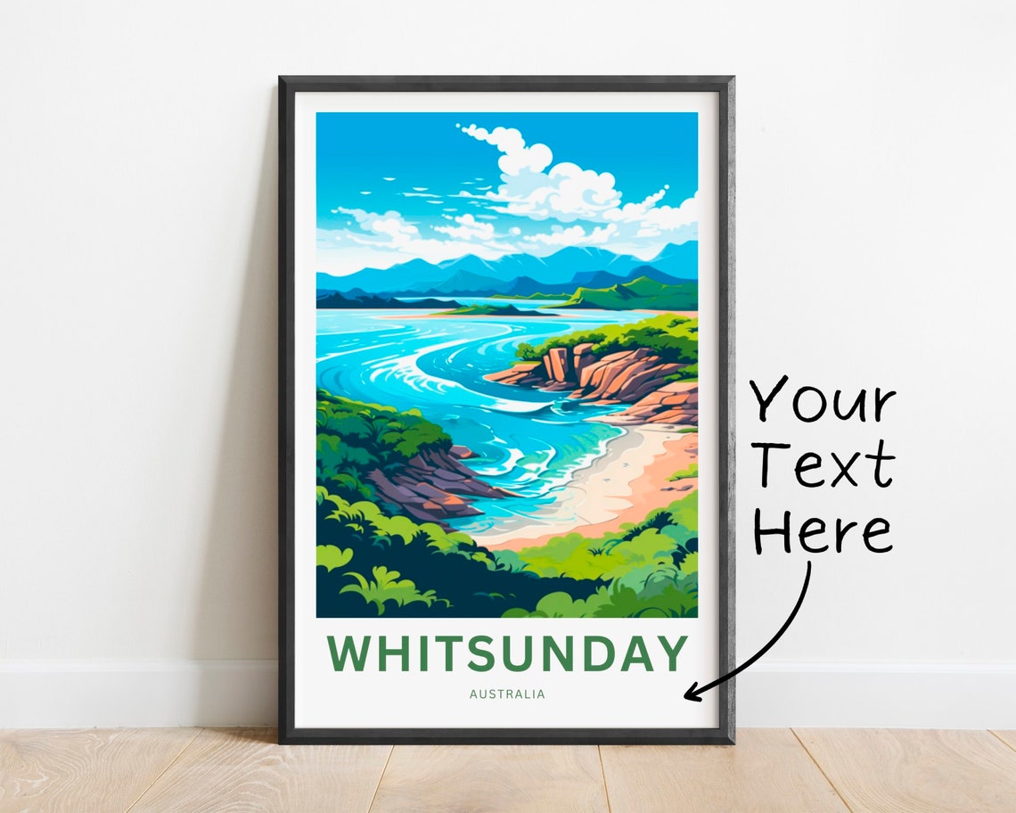 Personalized Whitsunday Australia Coastal Inlet Travel Poster