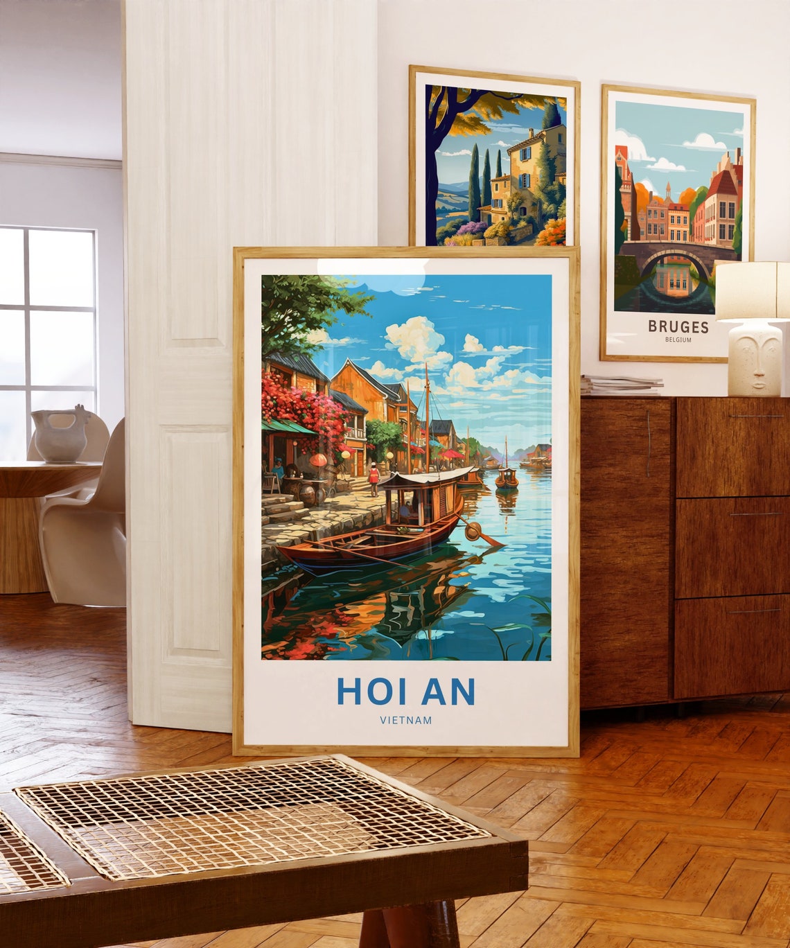 Hoi An Vietnam Riverside Boats Lantern Town Personalized Travel Poster - Image 5