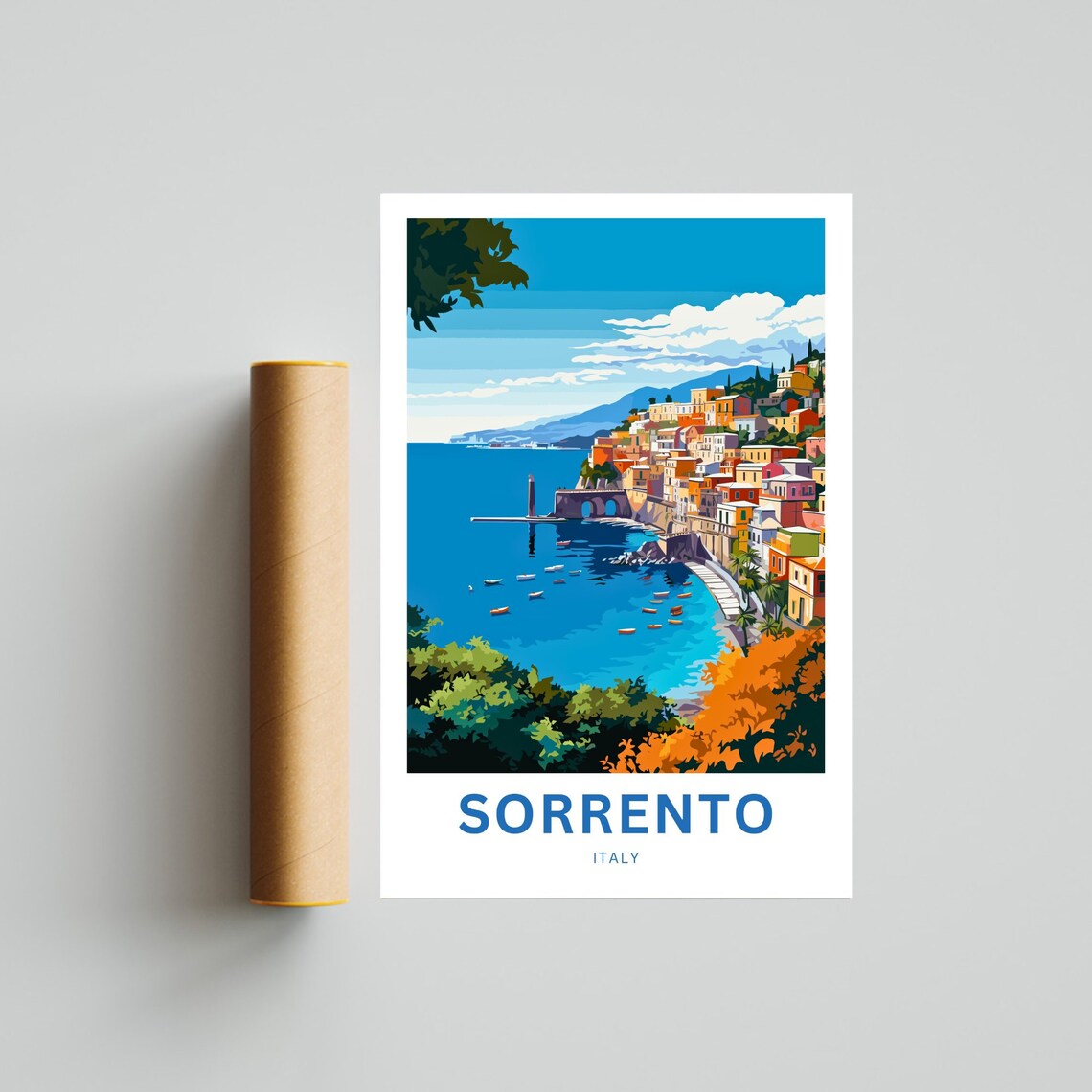 Sorrento Italy Colorful Cliffside Coastal Town Harbor Poster - Image 4