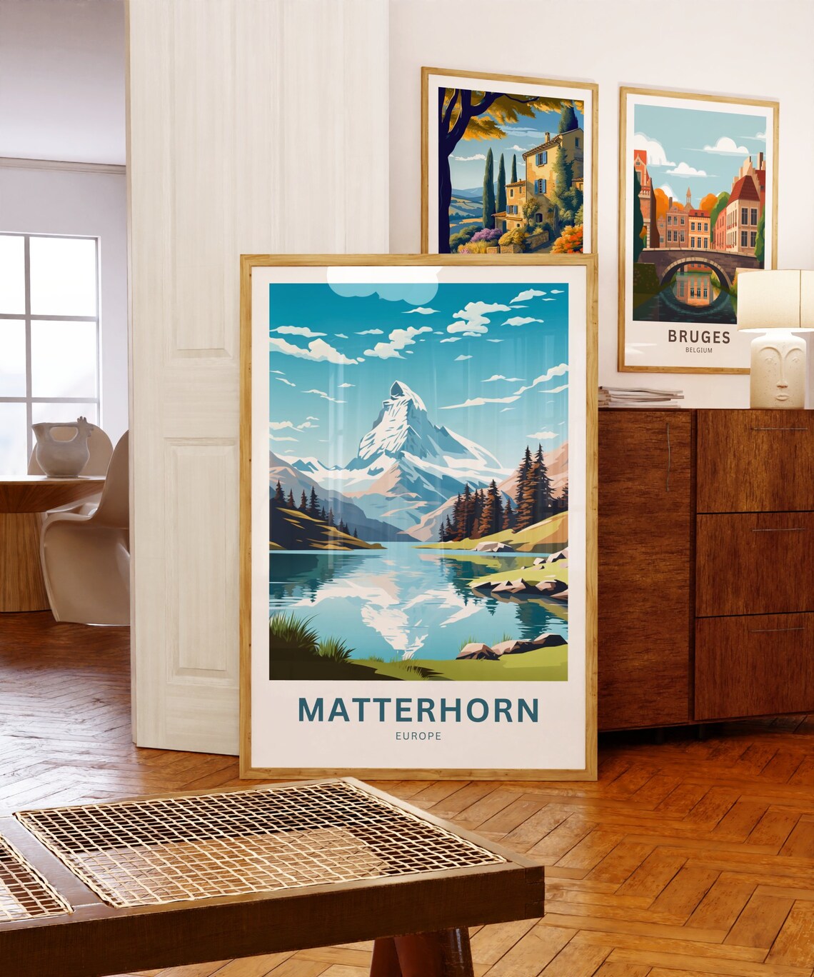 Matterhorn Europe Summer Alpine Lake Peak View Travel Poster - Image 5