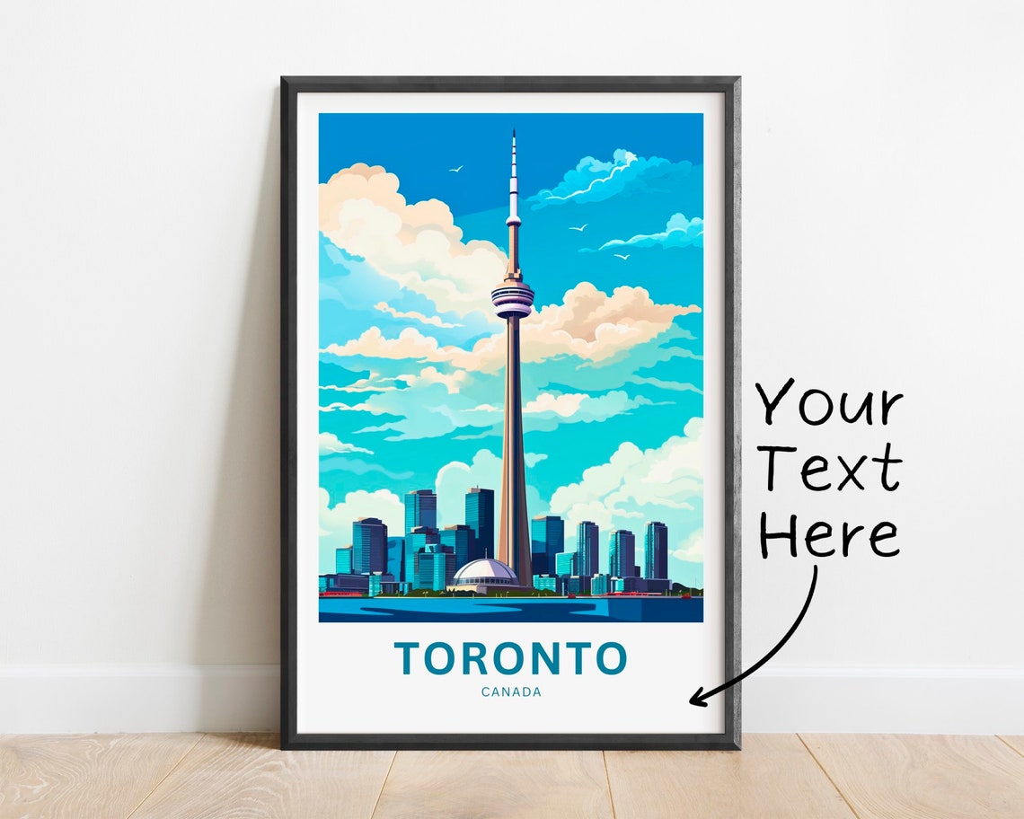 Toronto Canada CN Tower Skyline Waterfront City Scene Poster
