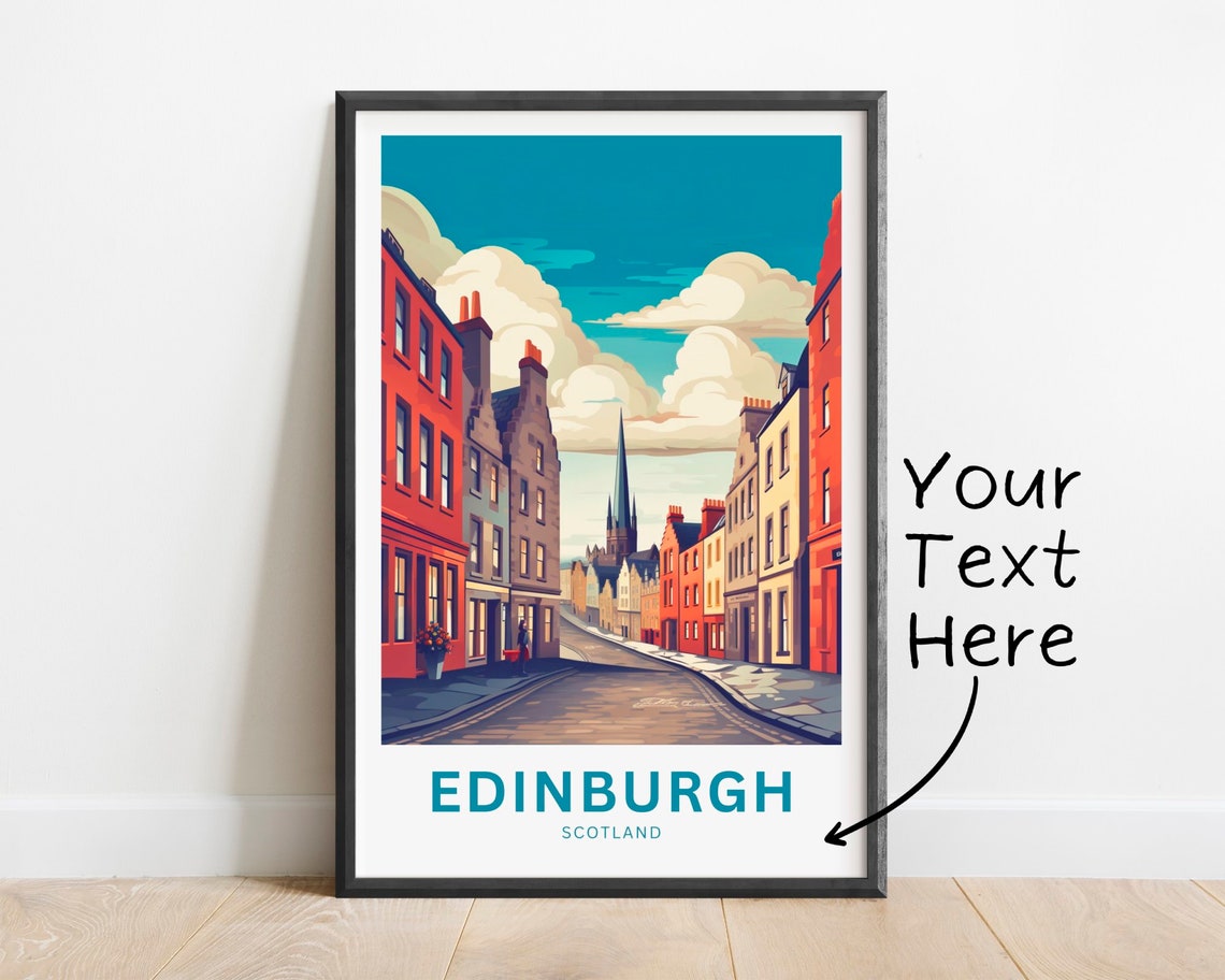 Edinburgh Scotland Old Town Street View Personalized Travel Poster
