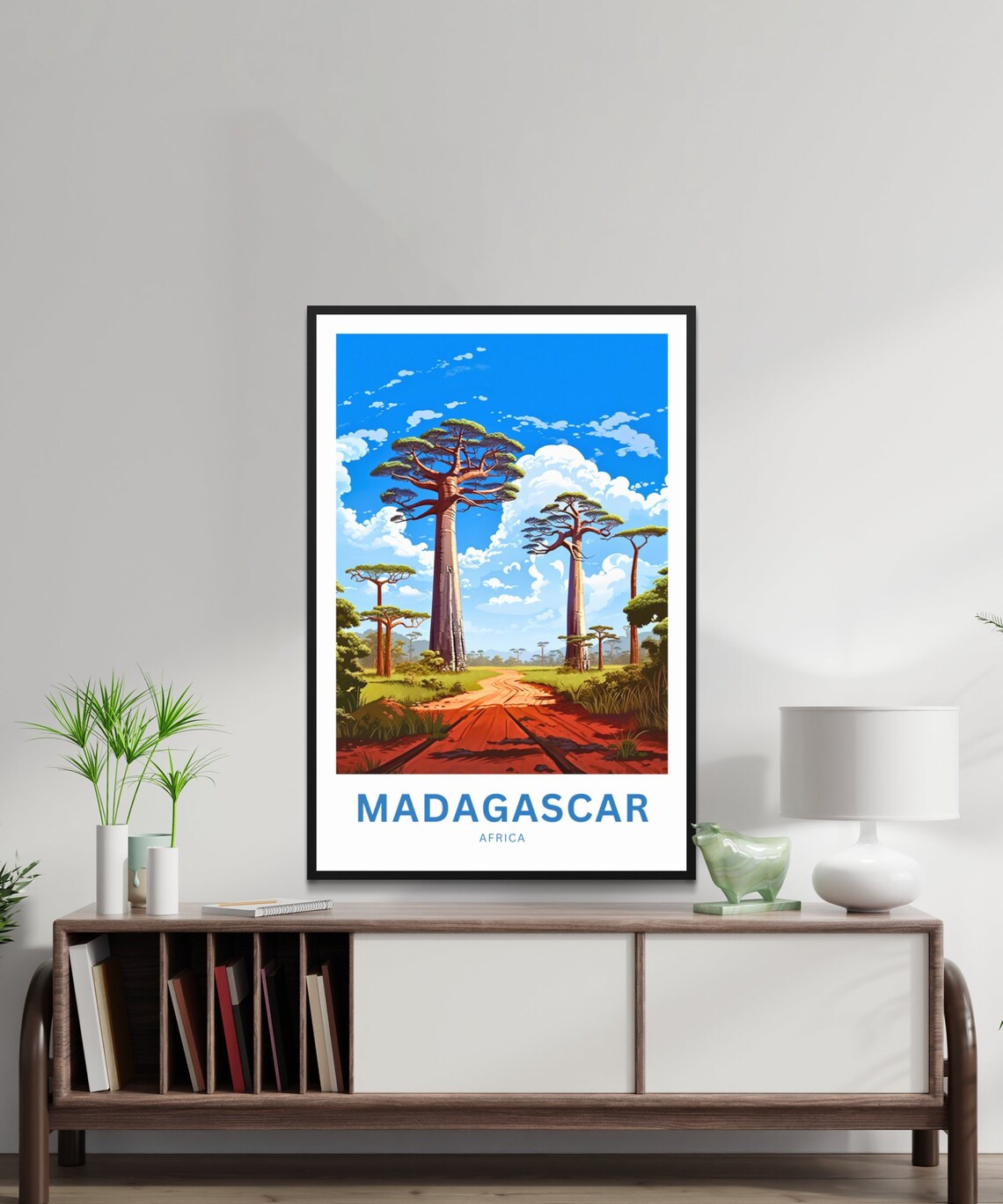 Madagascar Africa Baobab Avenue Red Dirt Road Adventure Travel Poster - Image 2
