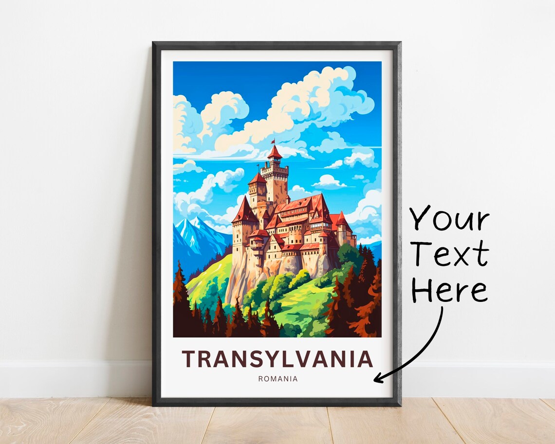 Personalized Transylvania Travel Poster, Romania