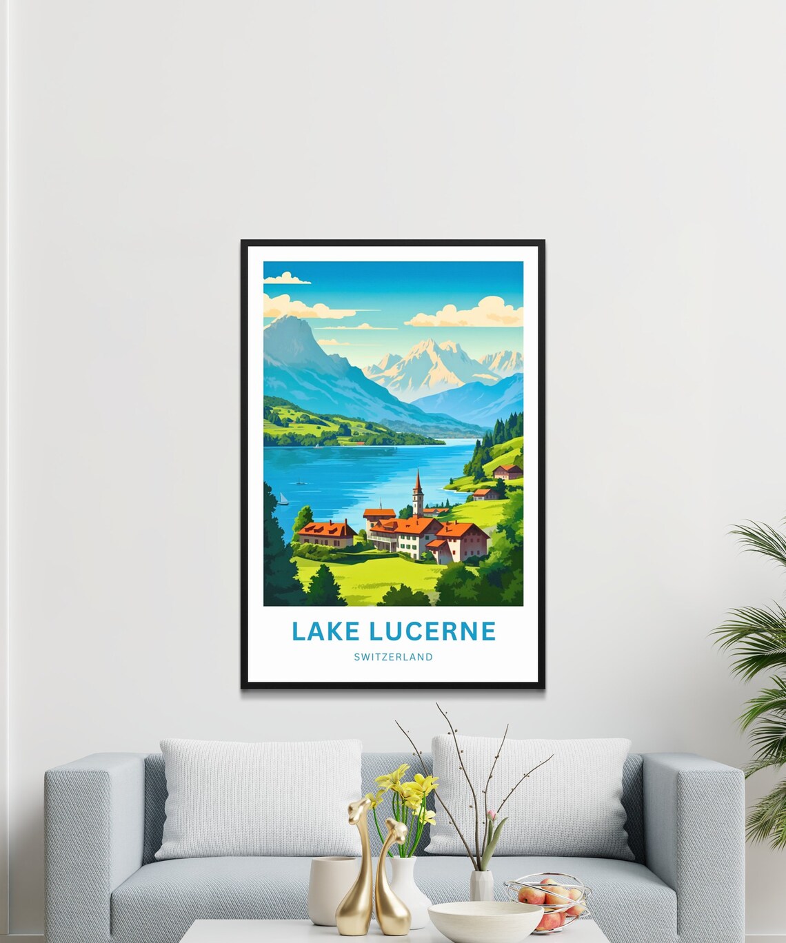 Lake Lucerne Travel Poster, Switzerland Wall Art - Image 3