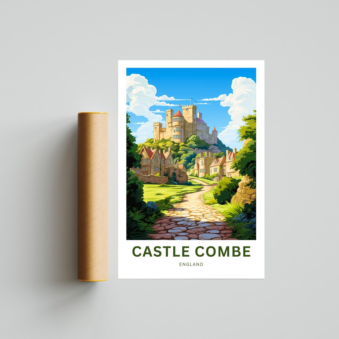 Personalized Castle Combe England Charming Village Scene Travel Poster - Image 4