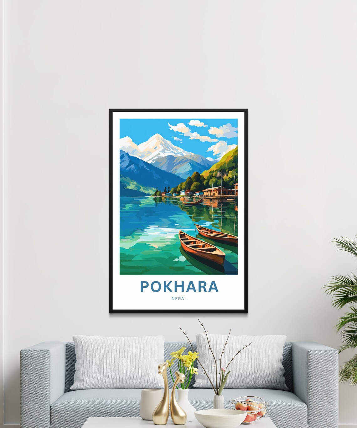 Pokhara Travel Poster, Nepal Wall Art Print - Image 3
