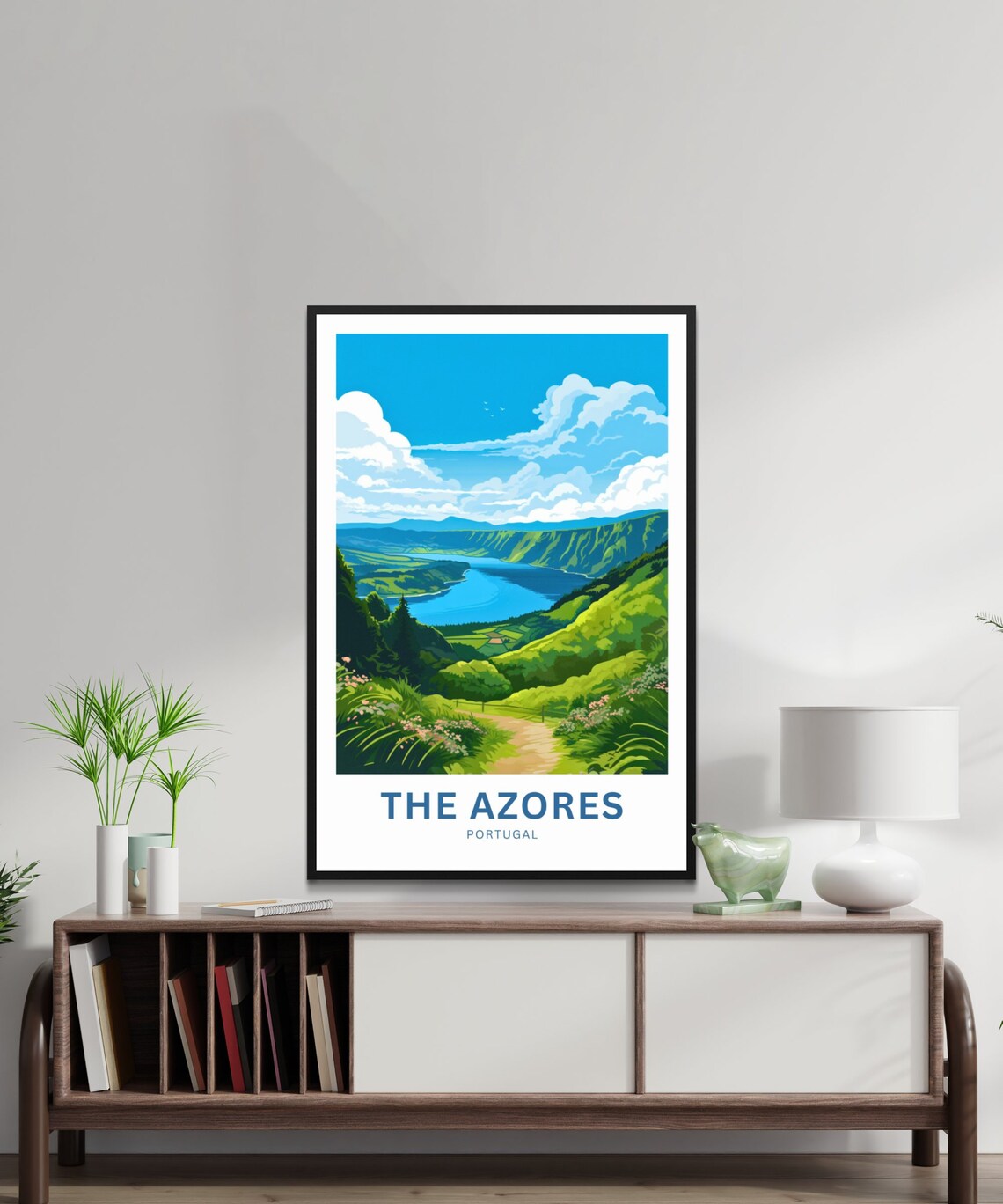 The Azores Portugal Personalized Crater Lake Valley View Travel Poster - Image 3
