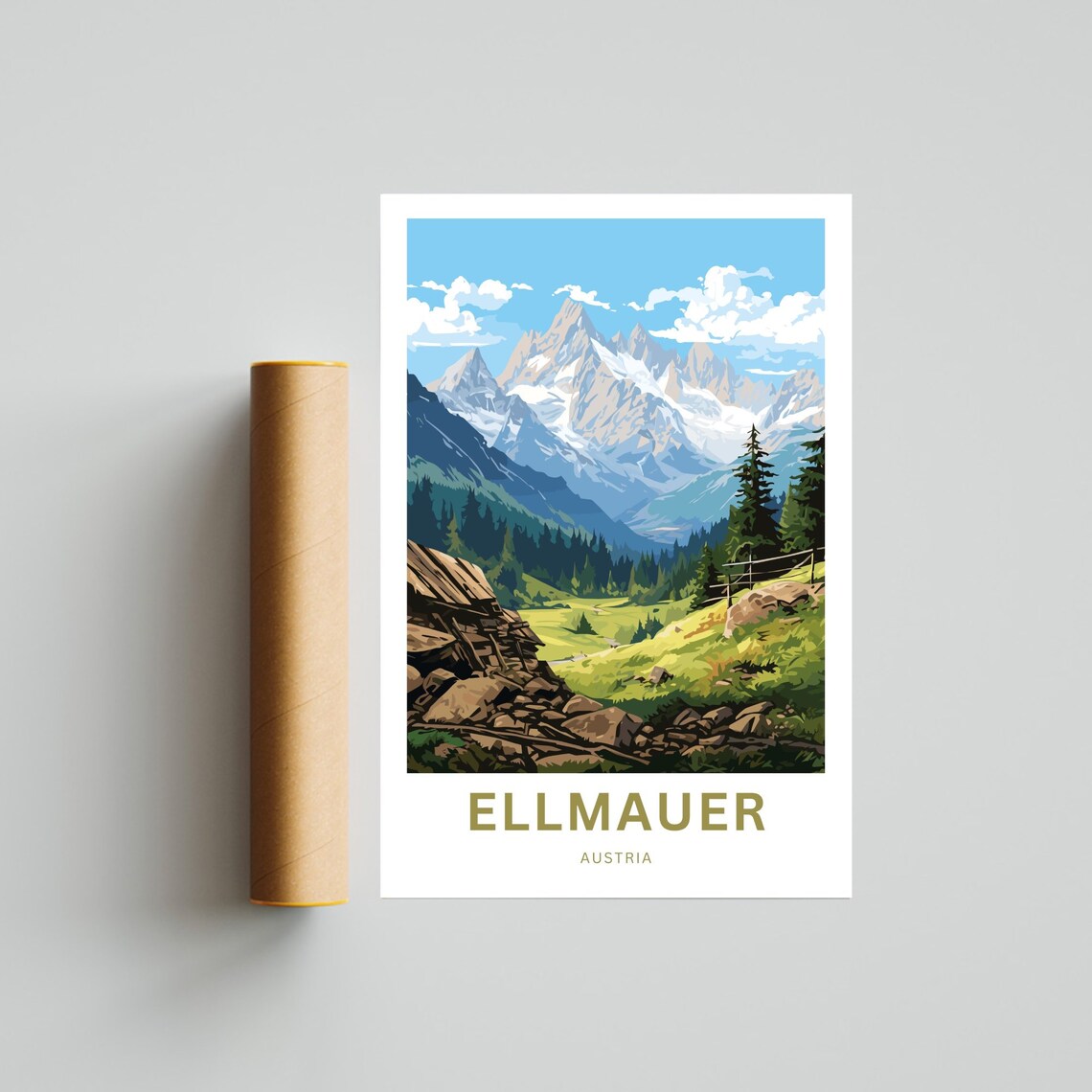 Personalized Ellmauer Austria Rocky Valley Mountain Trail Poster - Image 4
