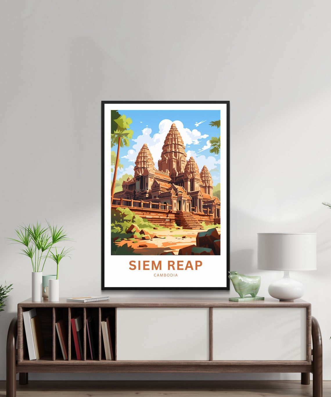 Siem Reap Cambodia Personalized Angkor Wat Temple Towers Travel Poster - Image 2