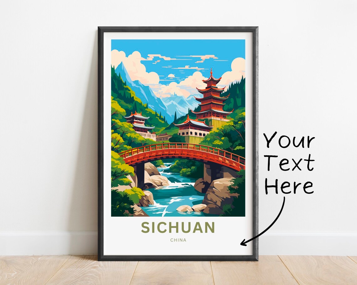 Sichuan Travel Poster, China Valley Gift